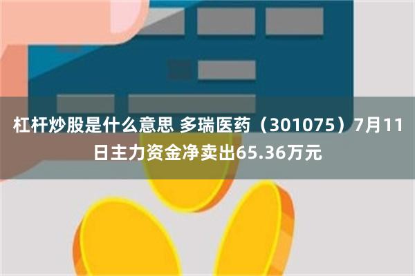 杠杆炒股是什么意思 多瑞医药（301075）7月11日主力资金净卖出65.36万元